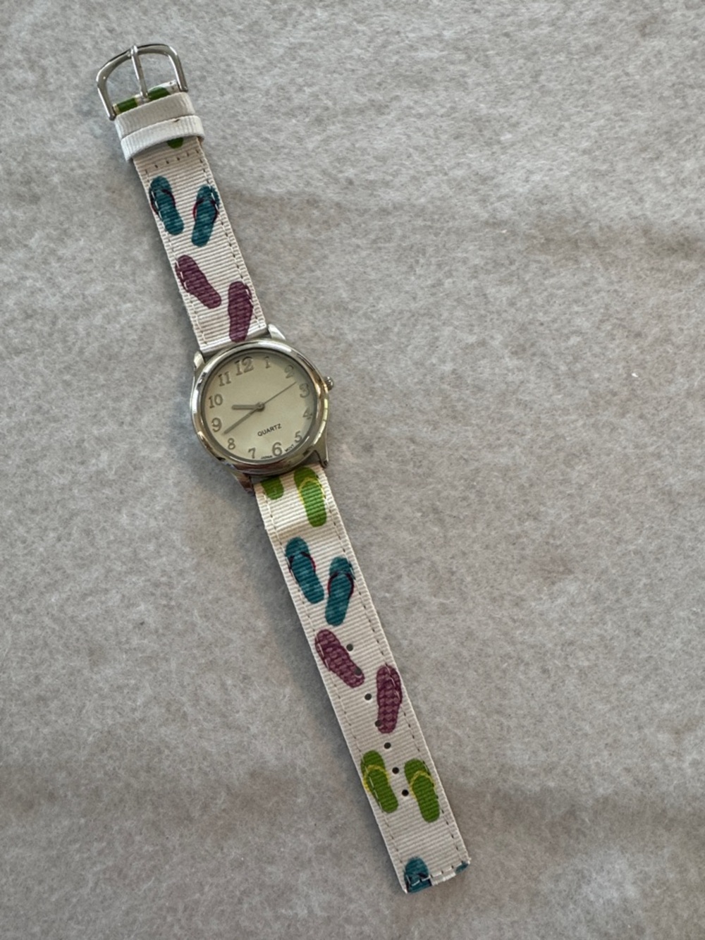 Flip-Flop Print White Strap Quartz Watch